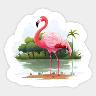 Cool Flamingo Sticker